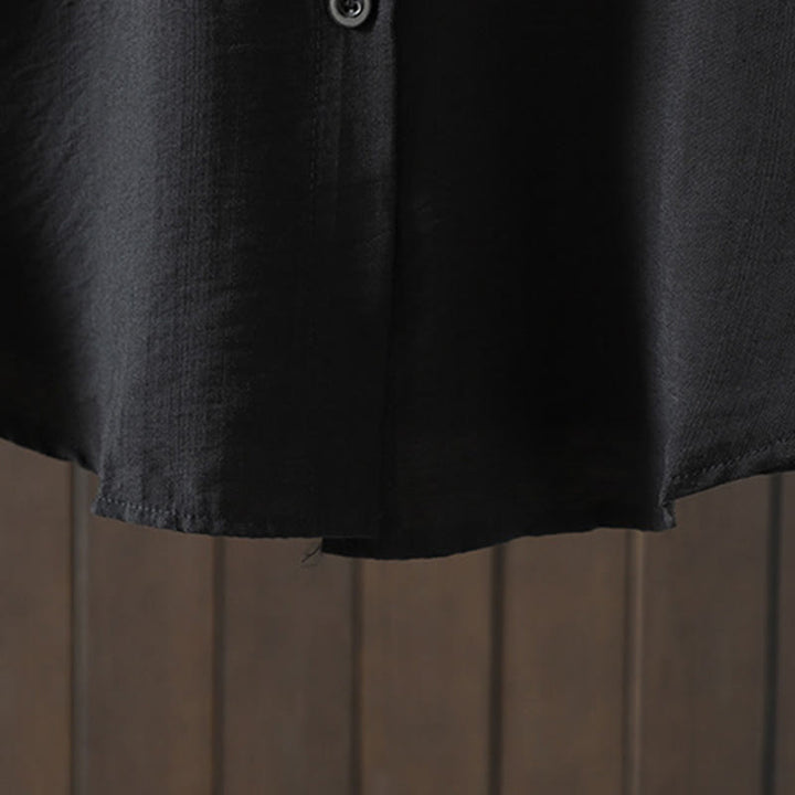 Buddha Stones Damen Baumwollmantel mit Taschen und schlichten Knöpfen - image 14