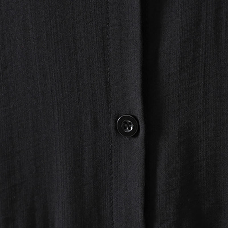 Buddha Stones Damen Baumwollmantel mit Taschen und schlichten Knöpfen - image 13