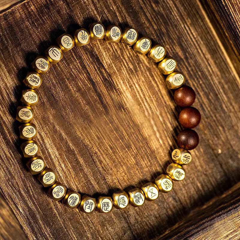 Buddha Stones Kupfer Messing Blitzschlag Jujube Holz Perlen Reichtum Armband - Kupfermessing (Handgelenkumfang: 18–24 cm) - image 6