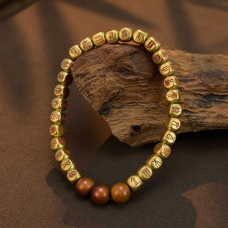 Buddha Stones Kupfer Messing Blitzschlag Jujube Holz Perlen Reichtum Armband - image 2