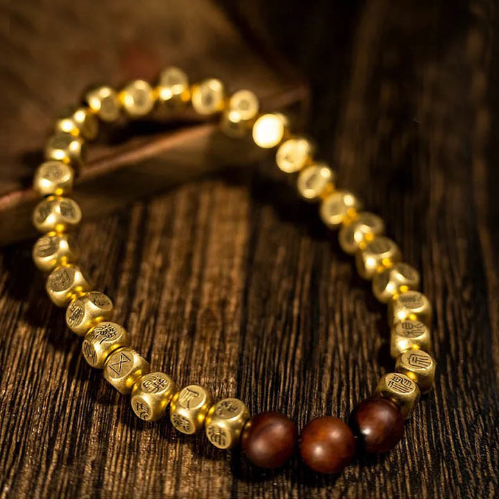 Buddha Stones Kupfer Messing Blitzschlag Jujube Holz Perlen Reichtum Armband - image 7