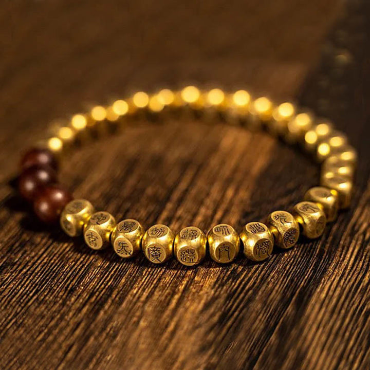 Buddha Stones Kupfer Messing Blitzschlag Jujube Holz Perlen Reichtum Armband - image 8