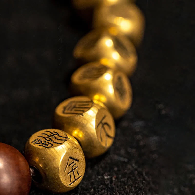 Buddha Stones Kupfer Messing Blitzschlag Jujube Holz Perlen Reichtum Armband - image 15