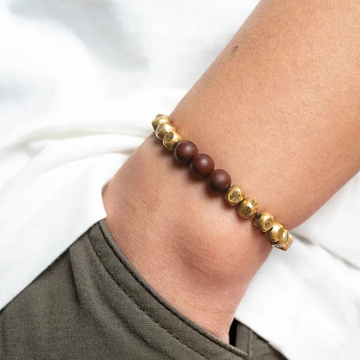 Buddha Stones Kupfer Messing Blitzschlag Jujube Holz Perlen Reichtum Armband - image 13