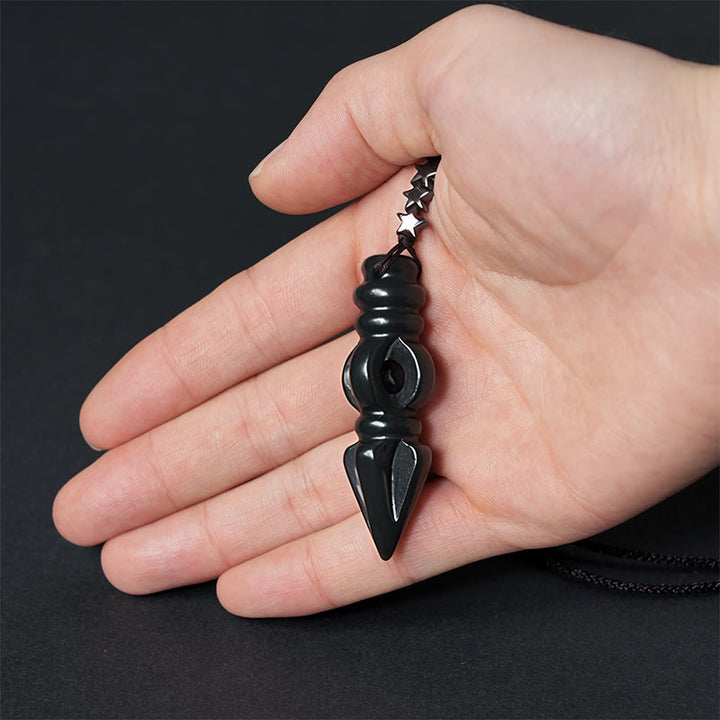 Buddha Stones ​​Tibetischen Hetian Cyan Jade Stößel Vajra Dorje Stern Harmonie Halskette Anhänger - image 5