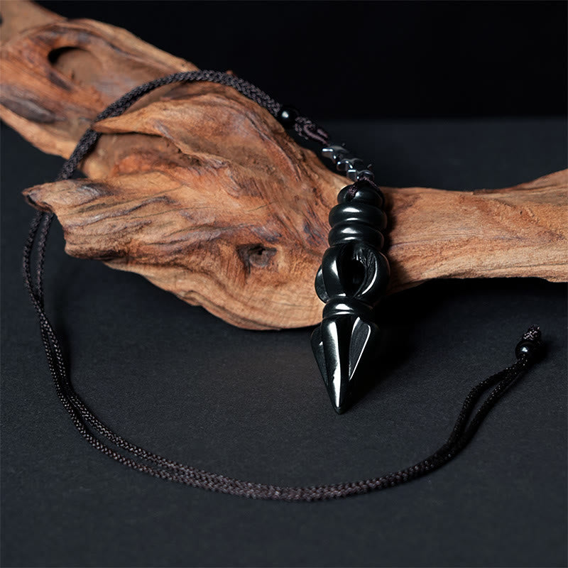 Buddha Stones ​​Tibetischen Hetian Cyan Jade Stößel Vajra Dorje Stern Harmonie Halskette Anhänger - image 4