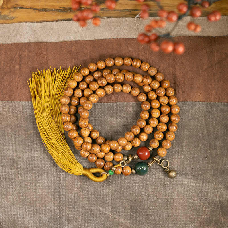 108 Mala Perlen Bodhi Seed Wisdom Peace Quastenarmband - 18 cm - image 1