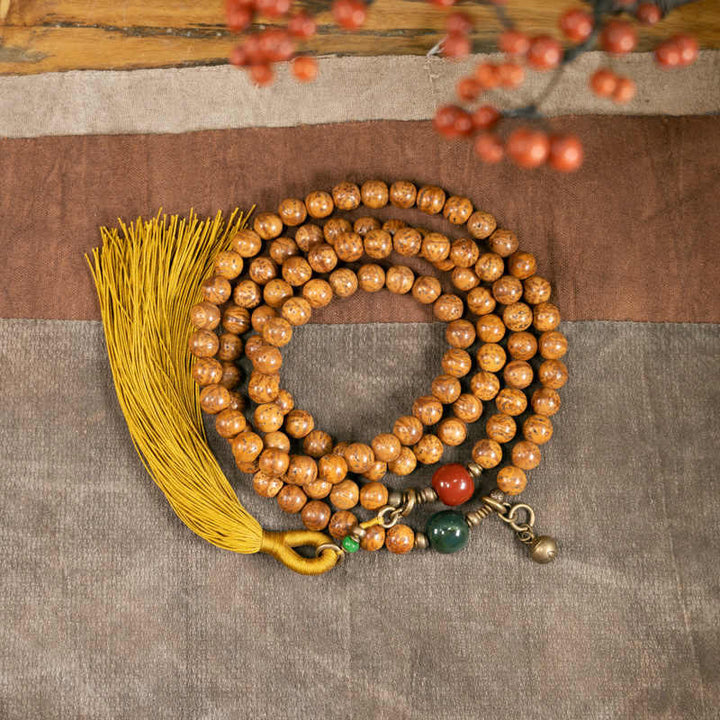 108 Mala Perlen Bodhi Seed Wisdom Peace Quastenarmband - 18 cm - image 1