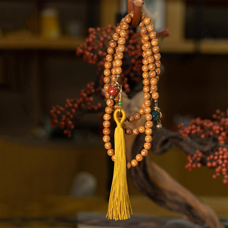 108 Mala Perlen Bodhi Seed Wisdom Peace Quastenarmband - image 2