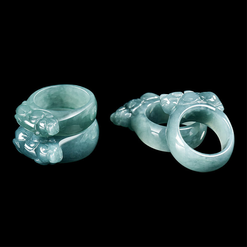 Buddha Stones Fengshui Reichtum Wohlstand Jade PiXiu Glück Ring - image 10
