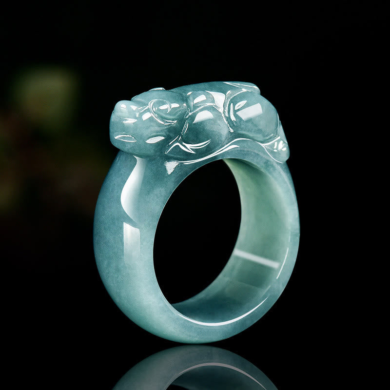 Buddha Stones Fengshui Reichtum Wohlstand Jade PiXiu Glück Ring - 20 mm - image 1