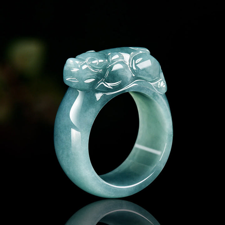 Buddha Stones Fengshui Reichtum Wohlstand Jade PiXiu Glück Ring - 20 mm - image 1