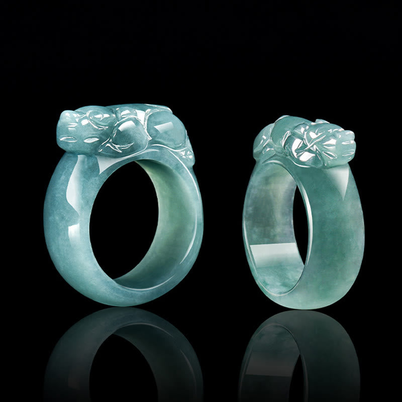 Buddha Stones Fengshui Reichtum Wohlstand Jade PiXiu Glück Ring - image 3