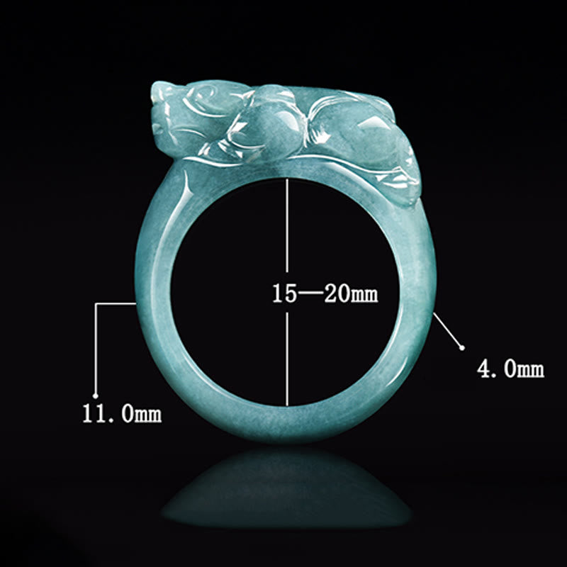 Buddha Stones Fengshui Reichtum Wohlstand Jade PiXiu Glück Ring - image 9