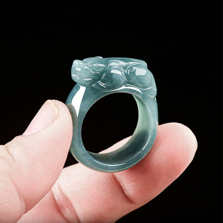 Buddha Stones Fengshui Reichtum Wohlstand Jade PiXiu Glück Ring - image 4