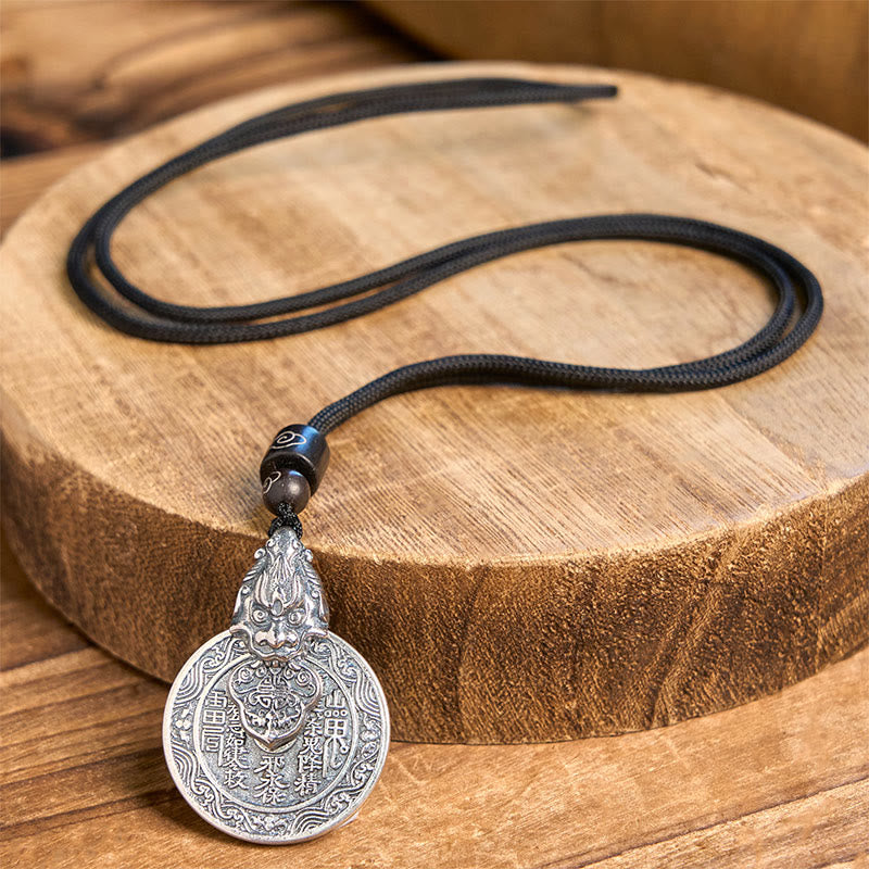 Buddha Stones Berggeister geben Geld aus Bagua-Design Kupfer Pixiu Harmonie Halskette Anhänger - image 4