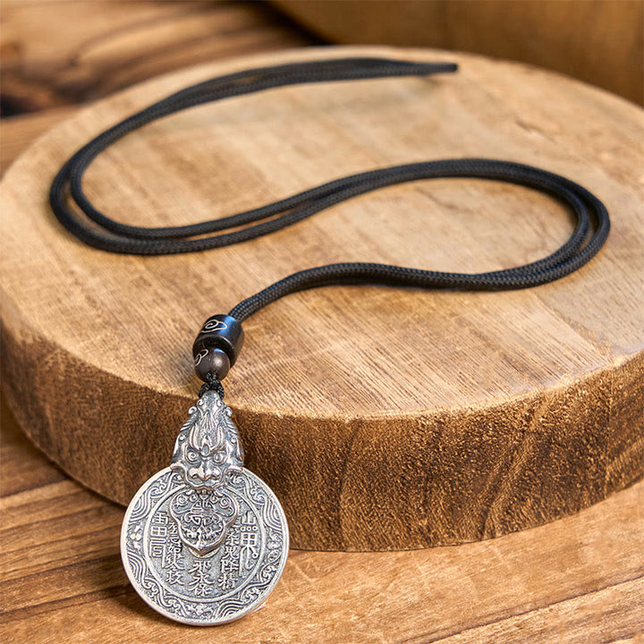 Buddha Stones Berggeister geben Geld aus Bagua-Design Kupfer Pixiu Harmonie Halskette Anhänger - image 4