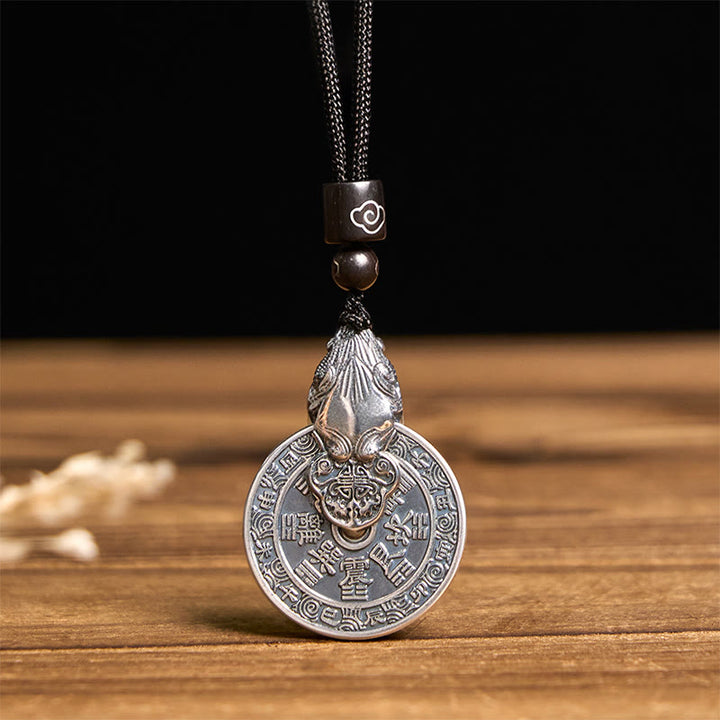 Buddha Stones Berggeister geben Geld aus Bagua-Design Kupfer Pixiu Harmonie Halskette Anhänger - image 1