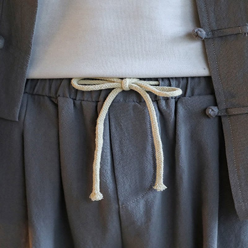 Buddha Stones 2-teiliger Zen-Tang-Anzug für Herren mit Froschknöpfen, langärmeligem Hemd und Hose, mit Taschen - image 13