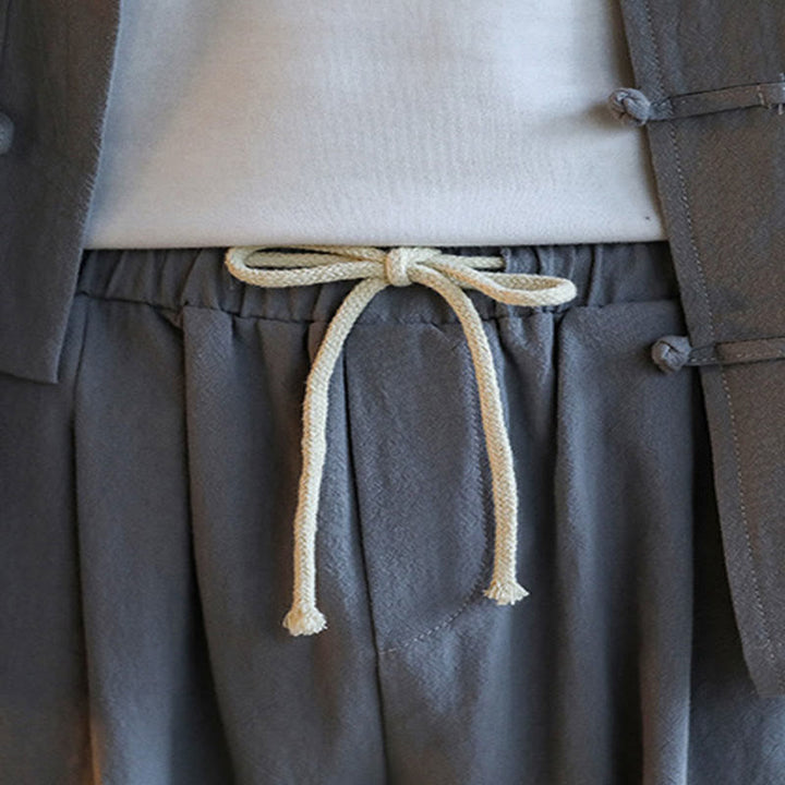 Buddha Stones 2-teiliger Zen-Tang-Anzug für Herren mit Froschknöpfen, langärmeligem Hemd und Hose, mit Taschen - image 13