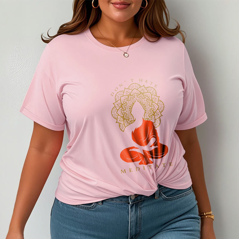 Buddha Stones Lässiges meditatives Buddha-Mandala-Muster Baumwoll-T-Shirt - image 14