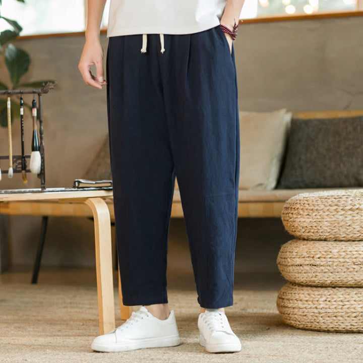 Buddha Stones Sommer Herren Baumwollhose mit Taschen - image 15