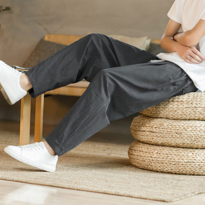 Buddha Stones Sommer Herren Baumwollhose mit Taschen - image 20