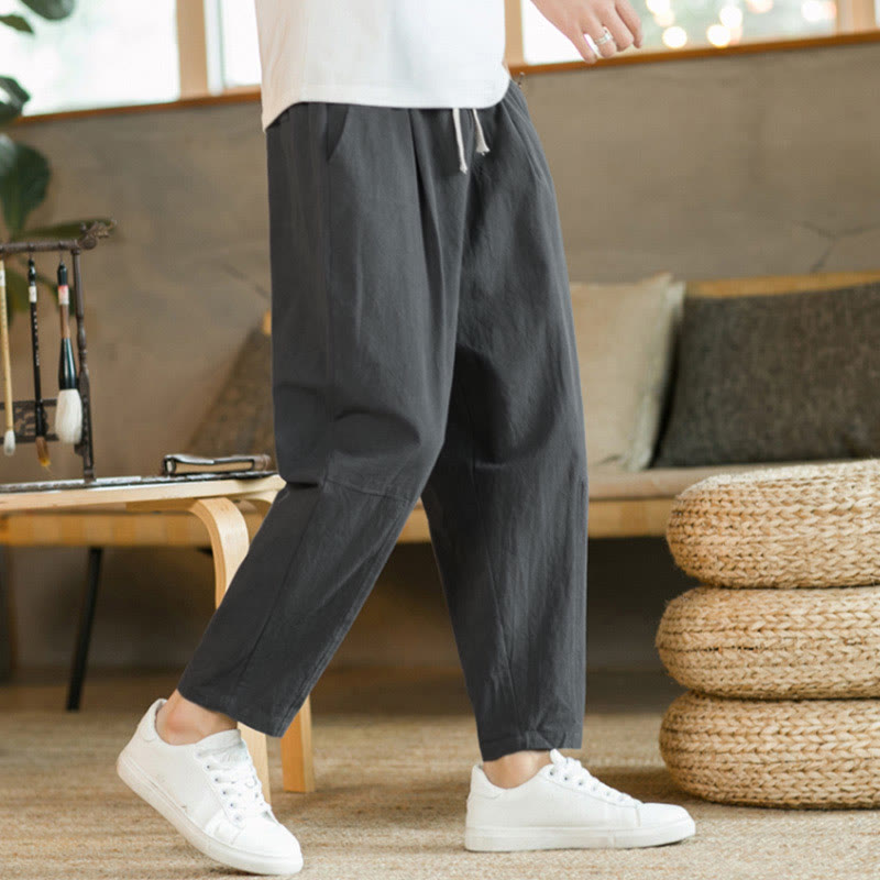 Buddha Stones Sommer Herren Baumwollhose mit Taschen - image 19