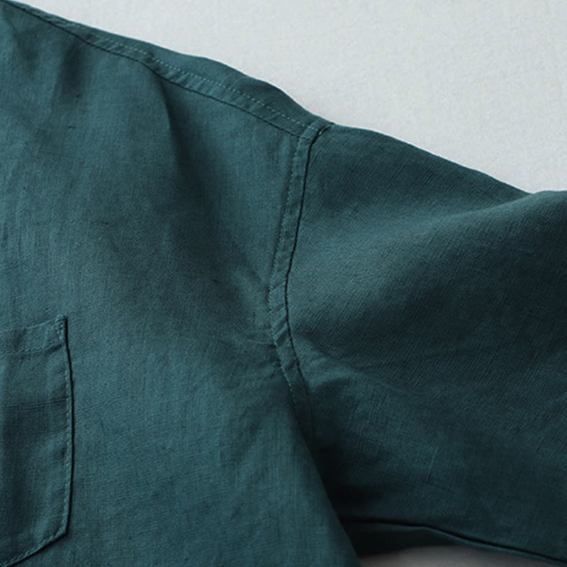 Buddha Stones – Einfarbiges Hemd mit Knopfleiste und Dreiviertelärmeln - image 17