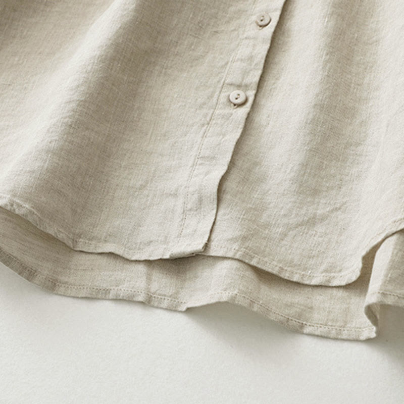 Buddha Stones – Einfarbiges Hemd mit Knopfleiste und Dreiviertelärmeln - image 8