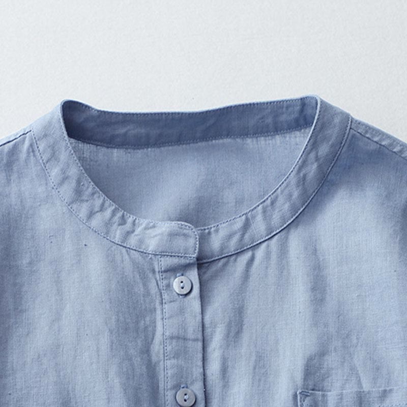 Buddha Stones – Einfarbiges Hemd mit Knopfleiste und Dreiviertelärmeln - image 21