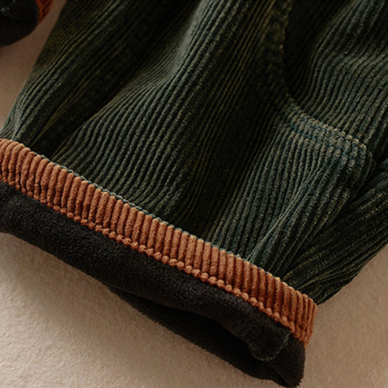 Buddha Stones Damen-Haremshose aus Cord-Baumwolle mit Thermo-Fleece-Futter und Taschen in Farbkontrast - image 5