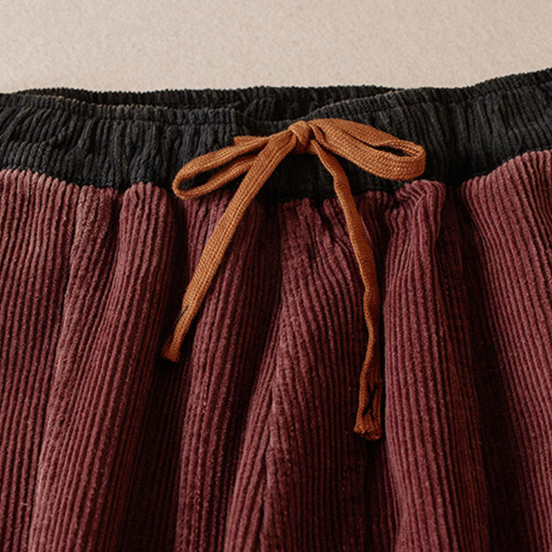 Buddha Stones Damen-Haremshose aus Cord-Baumwolle mit Thermo-Fleece-Futter und Taschen in Farbkontrast - image 8