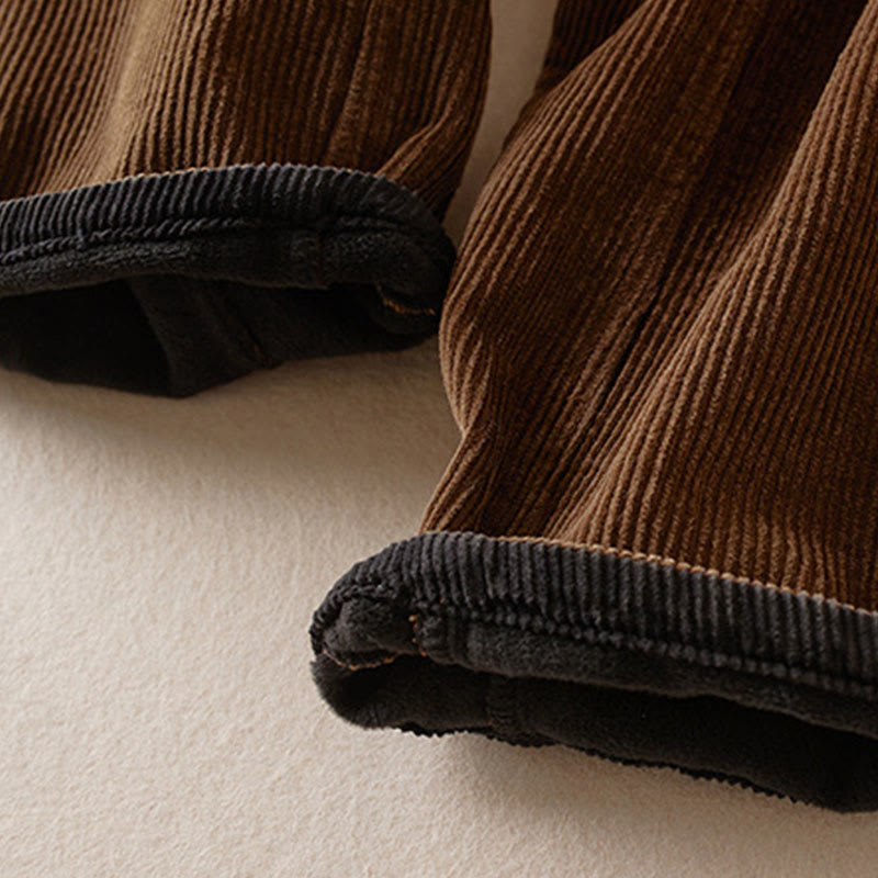 Buddha Stones Damen-Haremshose aus Cord-Baumwolle mit Thermo-Fleece-Futter und Taschen in Farbkontrast - image 19