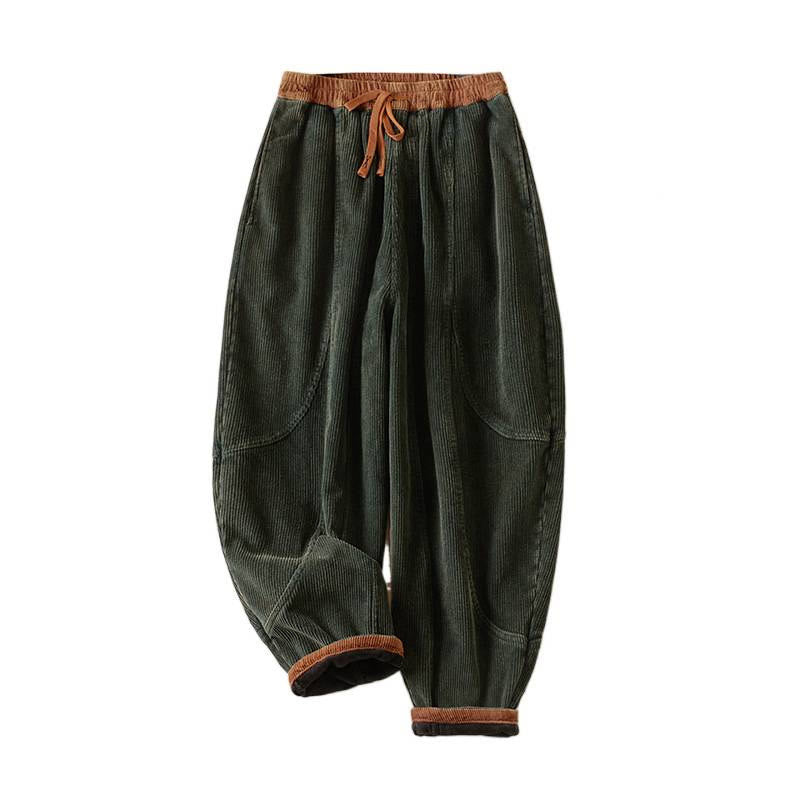 Buddha Stones Damen-Haremshose aus Cord-Baumwolle mit Thermo-Fleece-Futter und Taschen in Farbkontrast - image 17