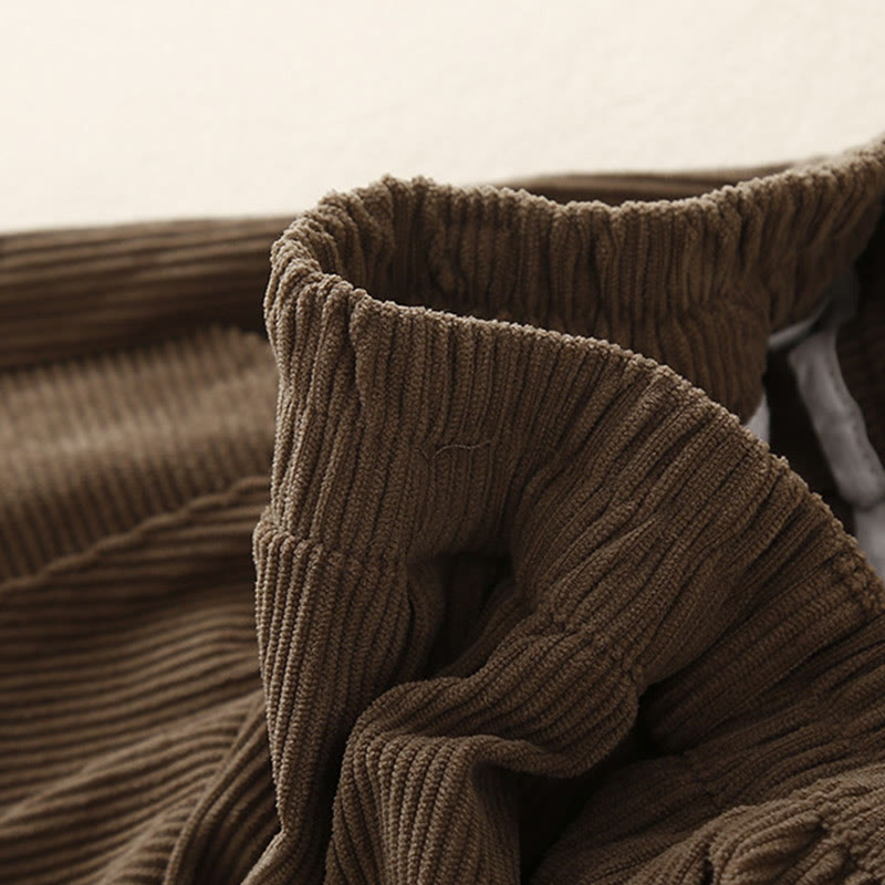 Buddha Stones Commute Vintage Plain Damen Cord-Baumwoll-Haremshose mit Taschen - image 1