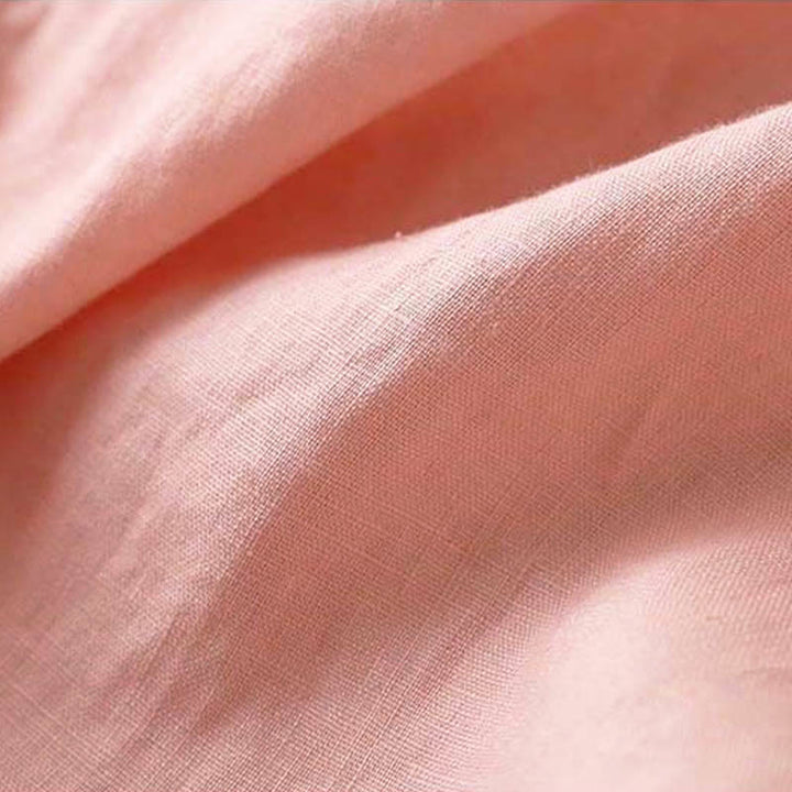 Buddha Stones Lässiges Damenhemd aus Baumwolle mit bestickten Blumen, schrägem Kragen und Riemen - image 5