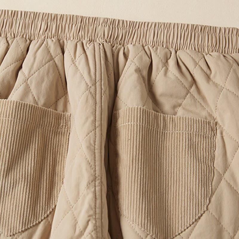 Buddha Stones, rautenförmig gestepptes Design, Thermo-Haremshose für Damen aus Baumwolle mit Taschen - image 12