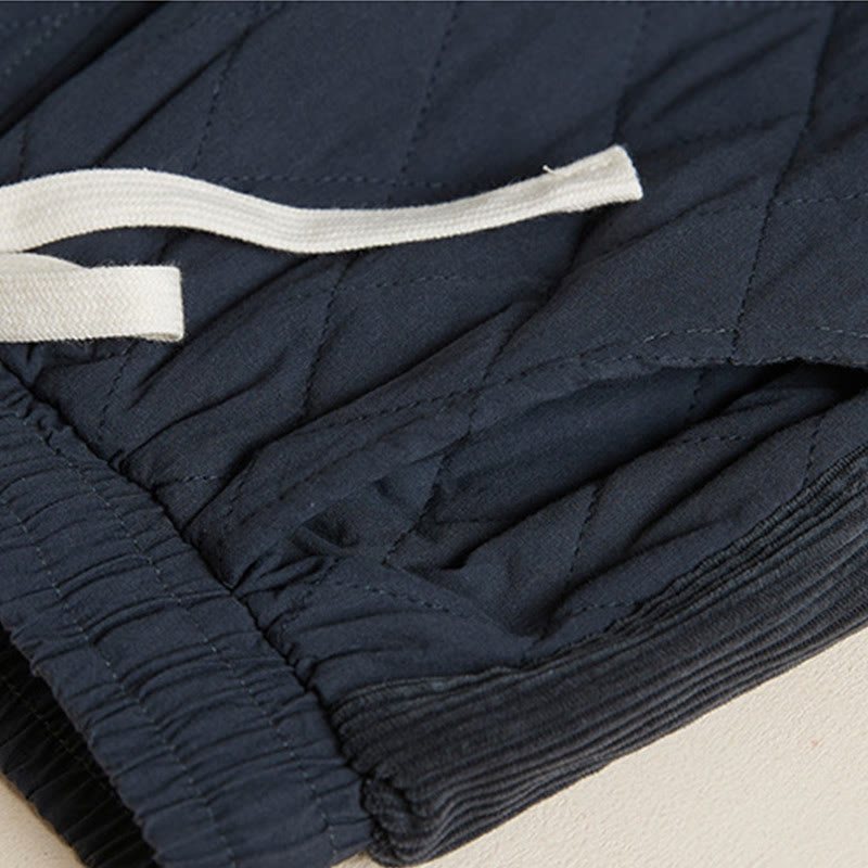 Buddha Stones, rautenförmig gestepptes Design, Thermo-Haremshose für Damen aus Baumwolle mit Taschen - image 4