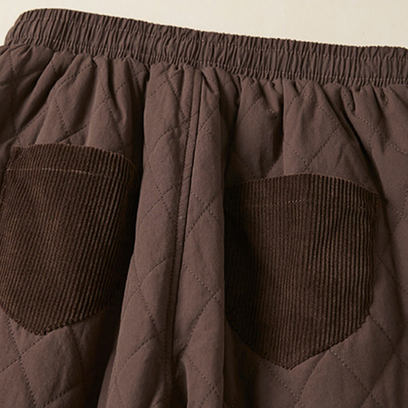 Buddha Stones, rautenförmig gestepptes Design, Thermo-Haremshose für Damen aus Baumwolle mit Taschen - image 21