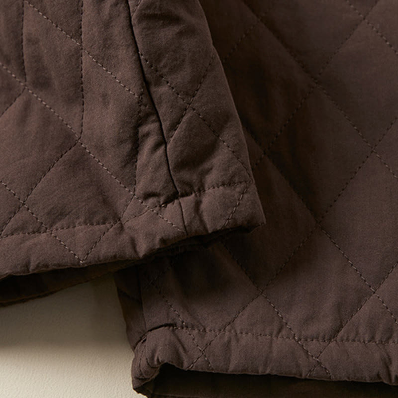 Buddha Stones, rautenförmig gestepptes Design, Thermo-Haremshose für Damen aus Baumwolle mit Taschen - image 25