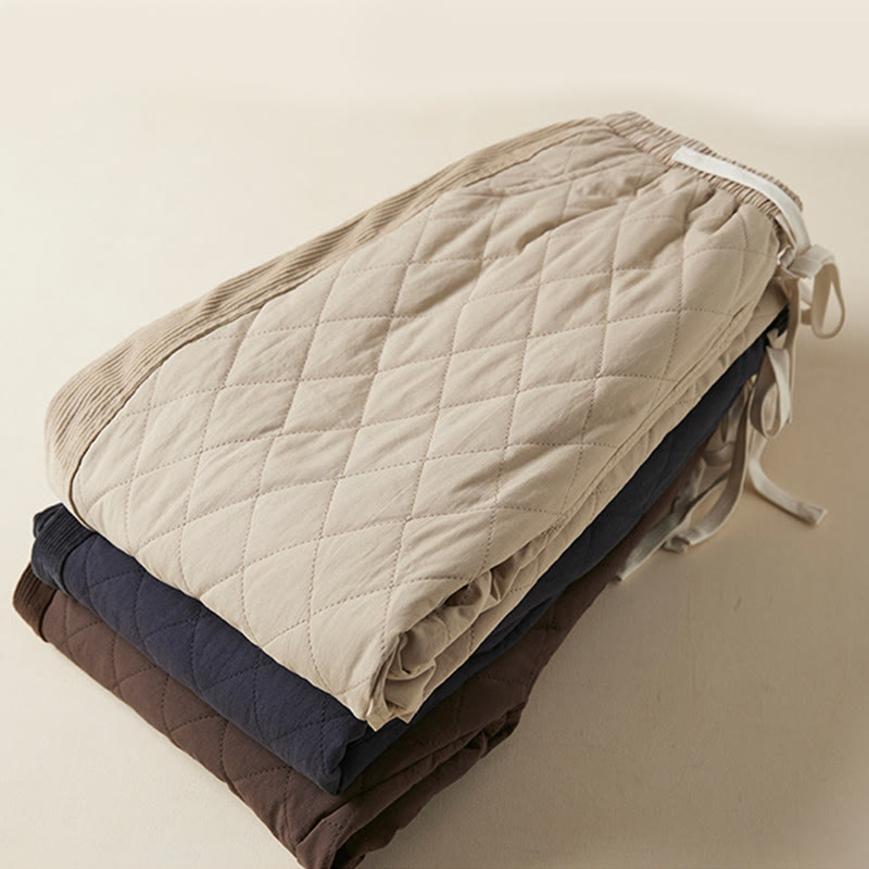 Buddha Stones, rautenförmig gestepptes Design, Thermo-Haremshose für Damen aus Baumwolle mit Taschen - image 28