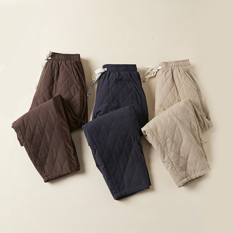 Buddha Stones, rautenförmig gestepptes Design, Thermo-Haremshose für Damen aus Baumwolle mit Taschen - image 27