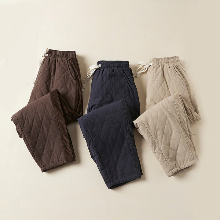 Buddha Stones, rautenförmig gestepptes Design, Thermo-Haremshose für Damen aus Baumwolle mit Taschen - image 27