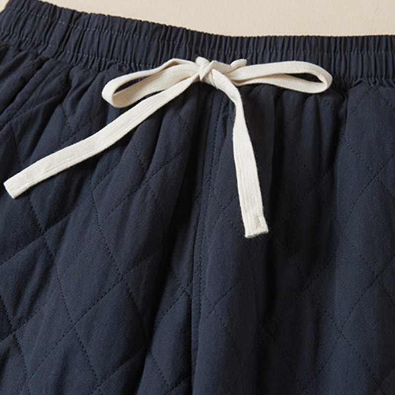 Buddha Stones, rautenförmig gestepptes Design, Thermo-Haremshose für Damen aus Baumwolle mit Taschen - image 2