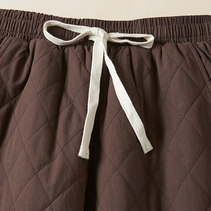 Buddha Stones, rautenförmig gestepptes Design, Thermo-Haremshose für Damen aus Baumwolle mit Taschen - image 20