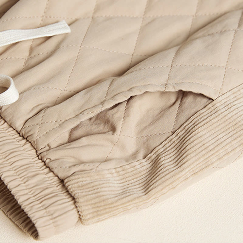 Buddha Stones, rautenförmig gestepptes Design, Thermo-Haremshose für Damen aus Baumwolle mit Taschen - image 13