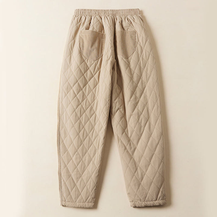 Buddha Stones, rautenförmig gestepptes Design, Thermo-Haremshose für Damen aus Baumwolle mit Taschen - image 10