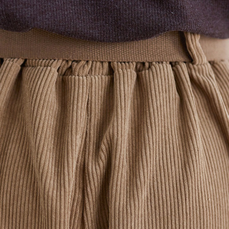 Buddha Stones Retro Damen-Cordhose mit weitem Bein, Länge 7-8, mit Taschen und Gürtel - image 8