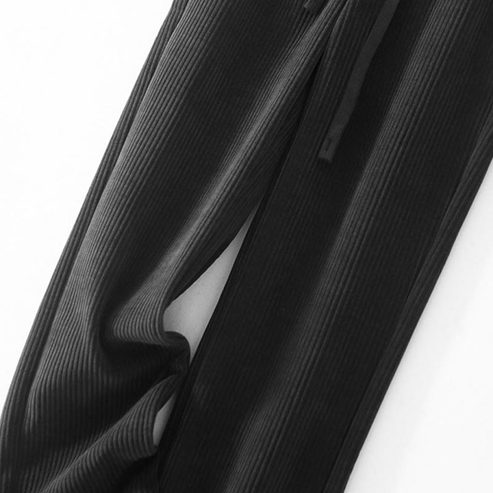 Buddha Stones Lässige, einfarbige Damenhose mit weitem Bein, Cord-Baumwollfleece-Futter und Taschen - image 10